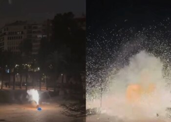 Video: Met een stukje vuurwerk een heel park wegblazen. Dat kan gewoon!