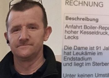 HELD! Loodgieter schrijft hartverwarmende boodschap op factuur voor 91-jarige vrouw
