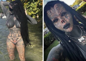 Zo zag deze volledig getatoeëerde vrouw er vroeger uit