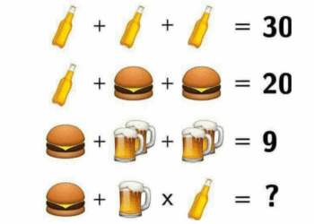 Het raadsel van bier en burgers! Weet jij wat er bij het vraagteken moet komen te staan?