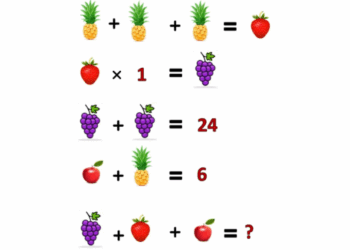 Weet jij het antwoord op het fruit-raadsel?  Alleen mensen met een hoog IQ weten het juiste antwoord!